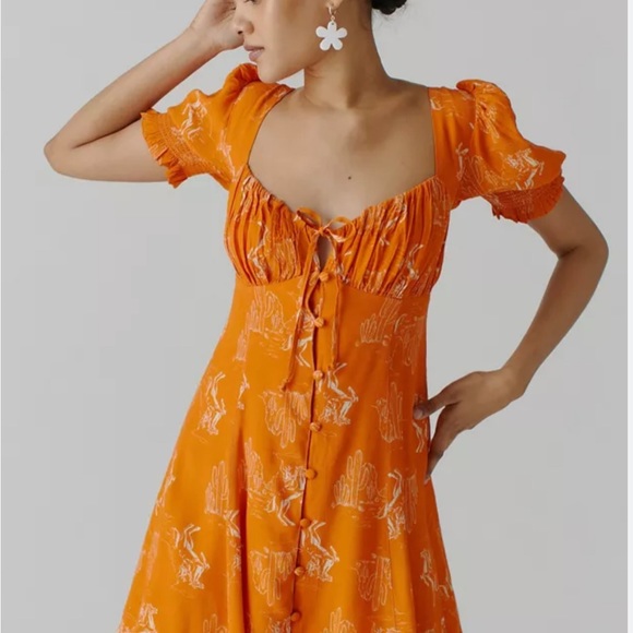 Urban Outfitters Sunset Orange Mini Dress - Picture 2 of 8